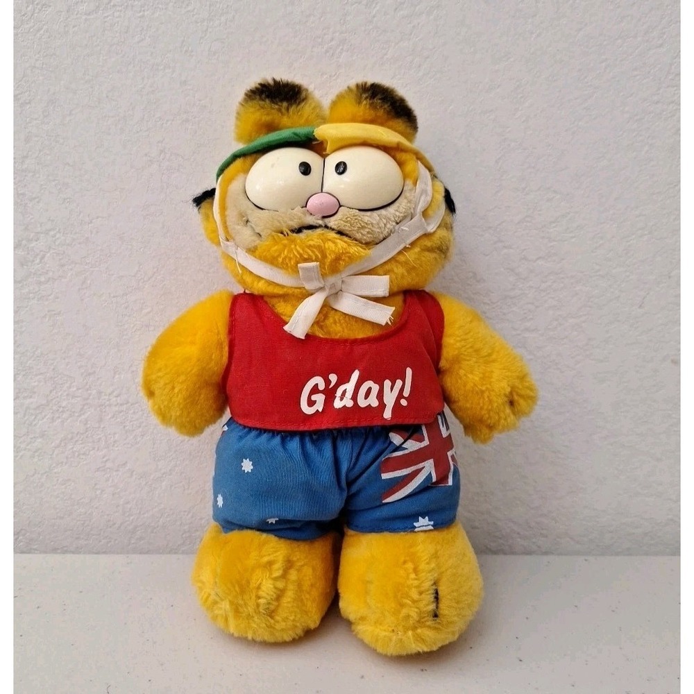 RARE Vtg DAKIN 1981 Garfield Cat G'Day! Australian Vacation‎ Plush Stuffed Toy